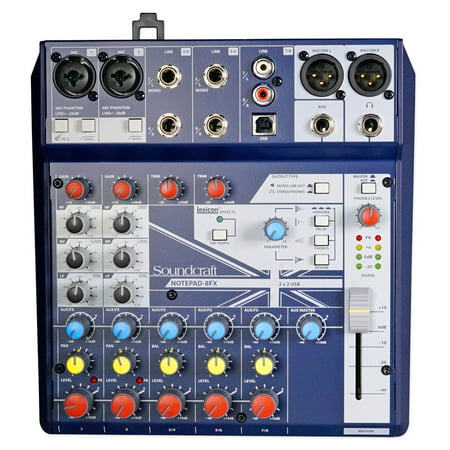 Soundcraft Notepad-8FX 8-Channel Podcast Mixer Podcasting Interface,