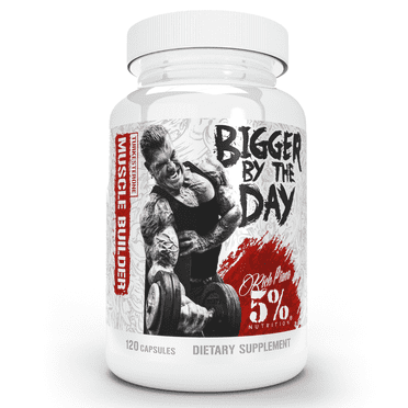 5% Nutrition Rich Piana BiggerByTheDay Anabolic Muscle Builder Supplement with Turkesterone-120 Caps