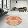 thumbnail image 4 of Ahgly Company Machine Washable Indoor Round Transitional Bright Orange Area Rugs, 4' Round, 4 of 7