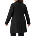 thumbnail image 4 of DARING DIVA Women's Plus Mid Length Notch Lapel Single Breasted Pea Jacket 1X Black, 4 of 6