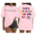 thumbnail image 2 of Alitao Graphic Tees T Shirts Oversized Shirts For Women Shirt Verse T Shirt God Is Within Her Tees Inspirational Tops Tshirts Shirts Summer Tops Pink 4XL, 2 of 8