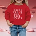 thumbnail image 2 of Likimi Kids Toddler Girls Boys Tops Valentine'S Day Letter Print Crew Neck Long Sleeve Winter Warm Pullover Casual Soft T Shirt Red Size 2-3 Years, 2 of 4