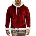 thumbnail image 4 of Chandails à Capuchon Légers Rouges pour Femmes Hommes Femmes Automne Hiver Couleur Unie Chandail Décontracté à Enfiler Tenue de Sport Chandail à Col Rond Chandail à Col Rond Hommes, 4 of 4