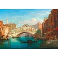 thumbnail image 2 of Gustaf Wilhelm Palm 14x11 Gold Ornate Wood Frame and Double Matted Museum Art Print Titled - Venice, View of the Rialto Bridge, 2 of 4