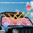 thumbnail image 5 of Uorisanigo Windshield Sunshade Car Sun Shade for Wrangler JK JKU TJ 1997-2018, Foldable Love Heart Print Heat Shield Sunshade Sun Visor Mat Compatible with Jeep Wrangler, 5 of 7
