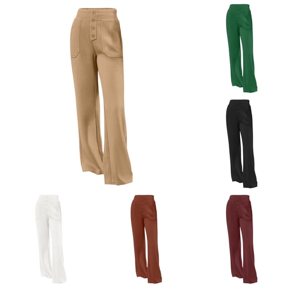 HNMKIU Back to School Tween Girls Straight Pants School Stretchy Leggings Casual Daily Wear Elastic Waist Comfort Fit Khaki,5-6 Years