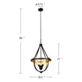 thumbnail image 3 of Chloe Lighting Farmhouse 4-Light Metal Two-Toned Pendant in Black, 3 of 8