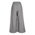 thumbnail image 6 of XPMWRP Gaucho Pants for Women Corduroy Wide Leg Palazzo Culottes Bottoms Work Trousers Loose Fit Dressy Casual Office Elastic Waist Gray XL, 6 of 9