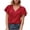 Red, variant on Lindreshi Short Sleeve Shirts for Women Women Summer Fashion Casual T-Shirt V-Neck Short Sleeve Tops Blouse