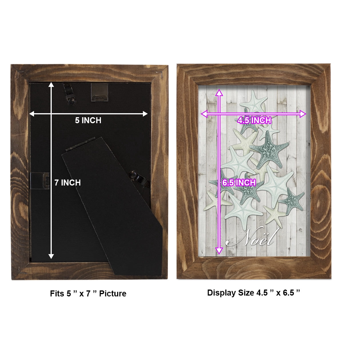 Coastal Christmas IV -Framed Print w/glass-Walnut