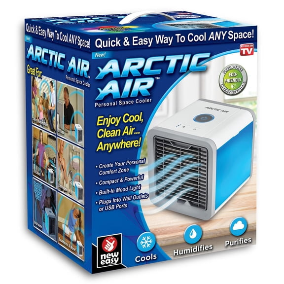 Arctic Air Portable Personal Space Cooler – Compact, Energy-Efficient Evaporative Air Cooler with Built-in Mood Light USB and Wall Outlet Compatible