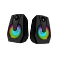 thumbnail image 3 of 2pcs Multimedia Bass Stereo Audio Led Colorful Double Speaker Colorful Led Light Audio Mini Sound Blaster Audio TV Computer Speaker Black, 3 of 8
