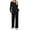 Black, variant on SIEANE Womens 2 Piece Lounge Sets Long Sleeve Wide Leg Pants Homewear Pajamas Set with Pocket S-XXL