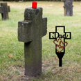 thumbnail image 4 of Metal Cross Garden Stake Grave Ornament Dad‘S Graveyard Memorial Cross Stake Metal Cross Garden Stake Grave Marker Memorial Sign Marker For Dad‘S Grave (12X6 Inches), 4 of 7
