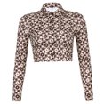 thumbnail image 2 of goowrom Cardigan à Manches Longues pour Femmes avec Imprimé Floral et Nombril Exposé, 2 of 9