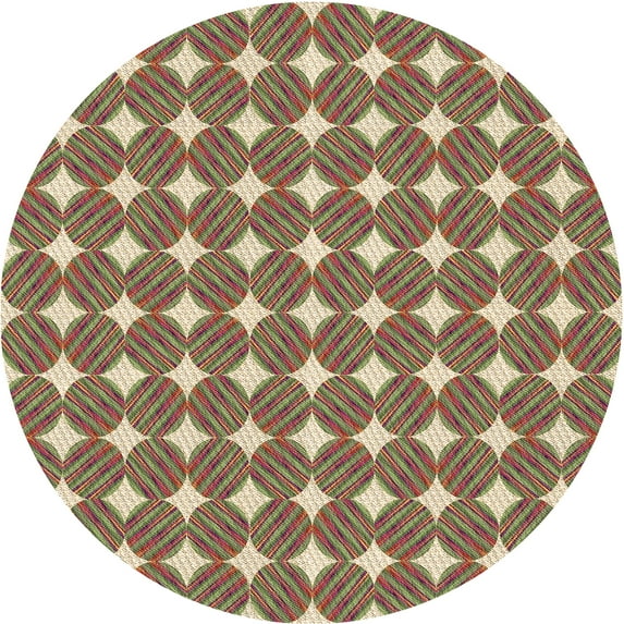 Ahgly Company Indoor Square Patterned Avocado Green Area Rugs, 3' Square