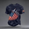 thumbnail image 2 of FUZHIQ 250th Anniversary Usa Shirt Men American Flag Print Ventilated 4th Of July Shirt Retro 1776-2026 Crew Neck Tshirt, 2 of 4