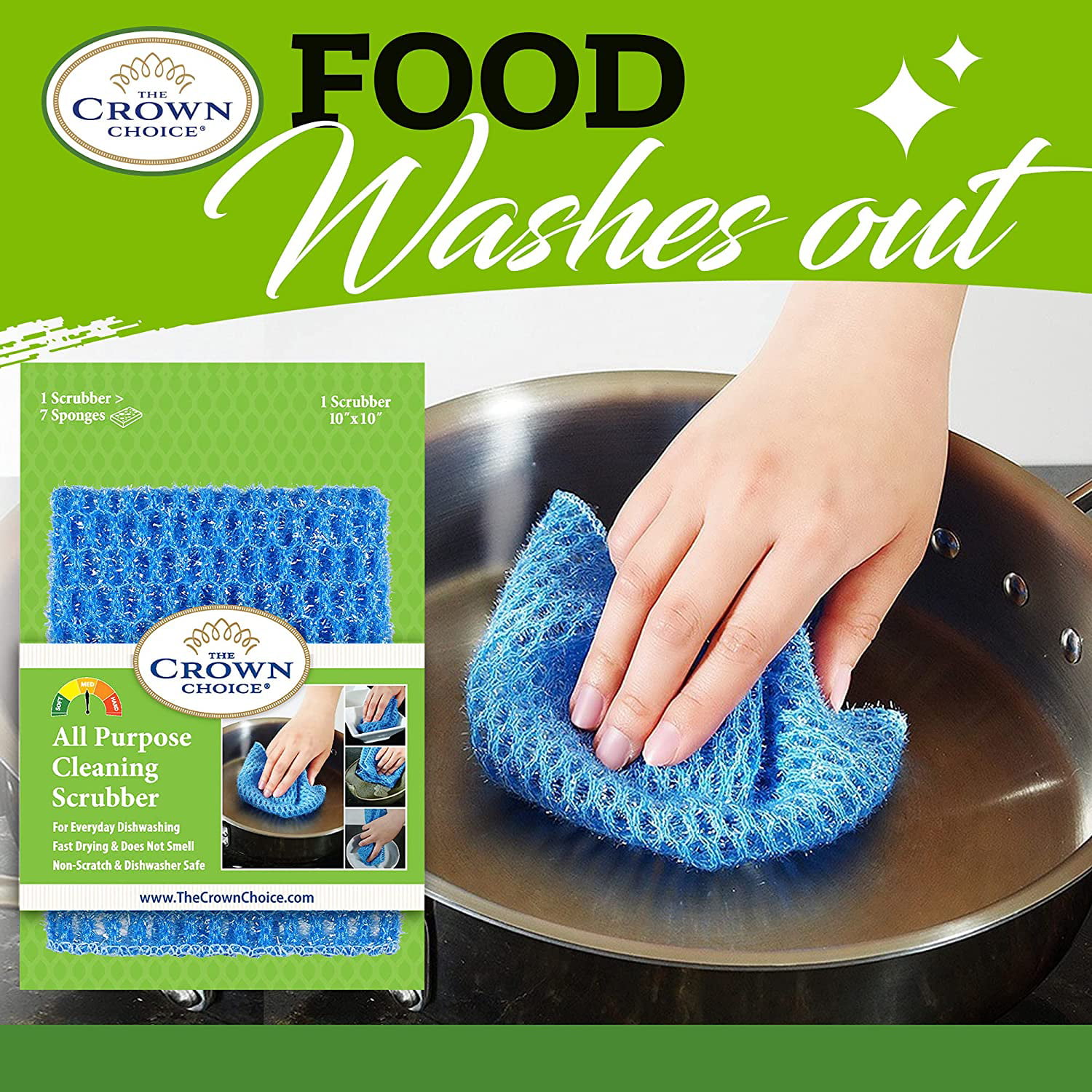 Innovative Dish Washing Net Cloths/Scourer - 100% Odor Free/Quick Dry - No  More Sponges with Smell - Perfect Scrubber for Washing Dishes - 11 by 11