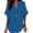 Blue, variant on Womens Oversized Short Sleeve Tops- Casual Summer V Neck Vintage Basic T Shirts Dark Blue Size S-2XL