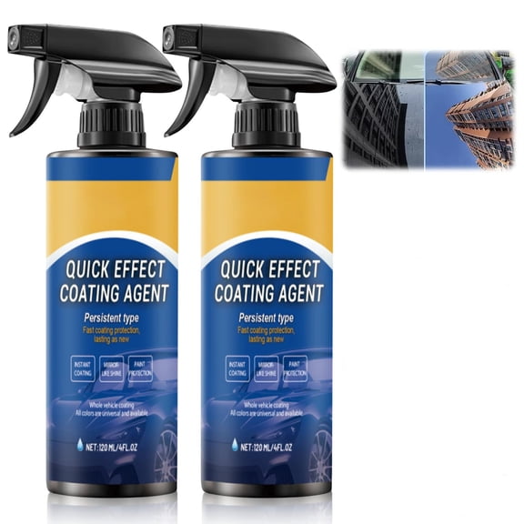 2 Pcs 4.23oz Quick Effect Coating Agent for Car,Quickly Coat Car Wax,Car Scratch Wax Polish Sprays Waterless Wash,Oil Film Emulsion Glass Cleaner with Sponge and Cloth