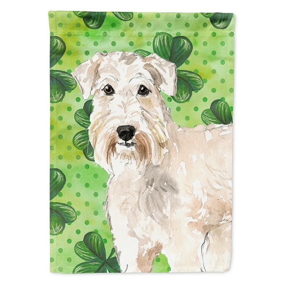 Carolines Treasures CK1783CHF Shamrocks Wheaten Terrier Flag Canvas House Size  Large multicolor