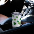 thumbnail image 5 of 20oz St.patrick's Day Clover with Shamrock Stainless Steel Tumbler with Lid and Straw, Insulated Coffee Tumbler Cup Travel Mug for Mom Dad Gift Valentines Day Gifts, 5 of 6