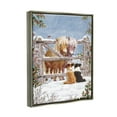 thumbnail image 3 of Stupell Industries Ponies & Dogs Winter Farm Scene Holiday Painting Gray Floater Framed Art Print Wall Art, 3 of 6