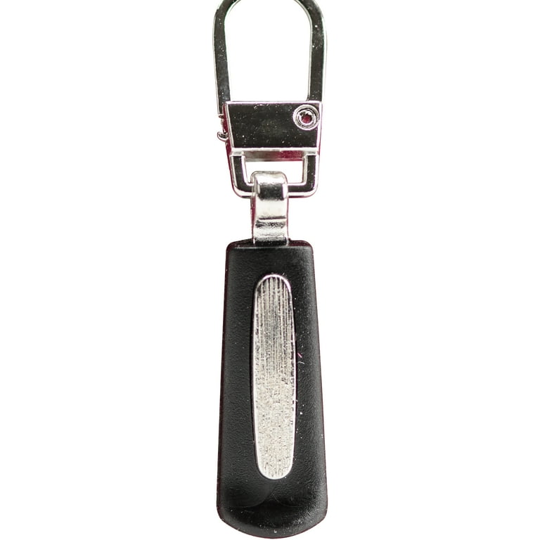 Coats Clark Zipper Pulls Metal Black Rubber Silver Walmart