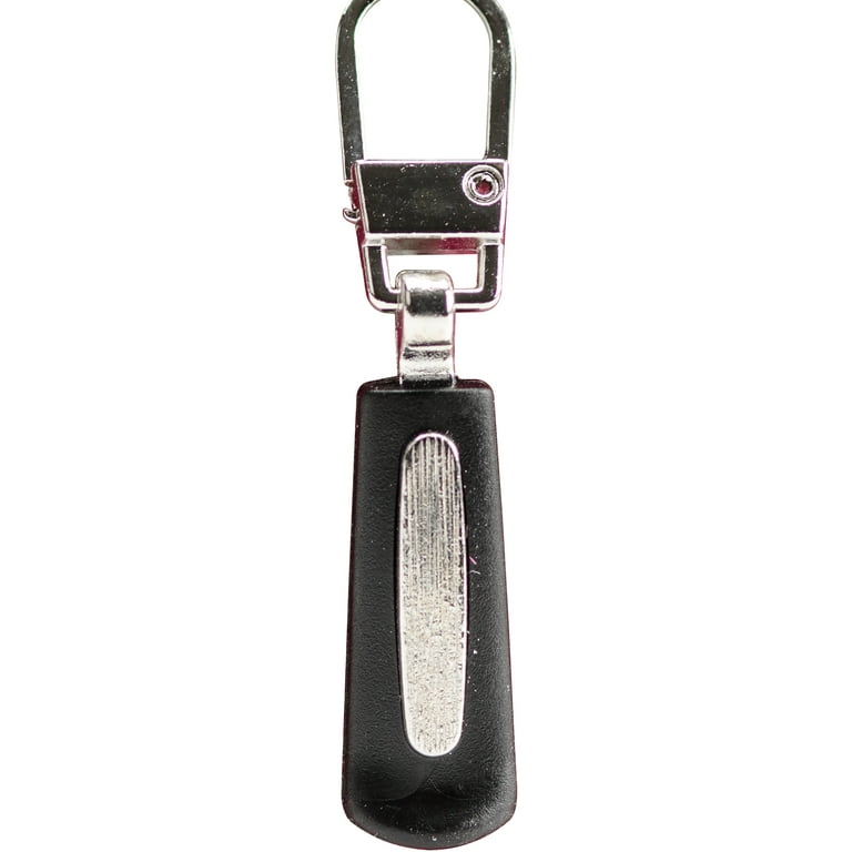 Coats & Clark Zipper Pulls, Metal, Silver 5 Stone Bar