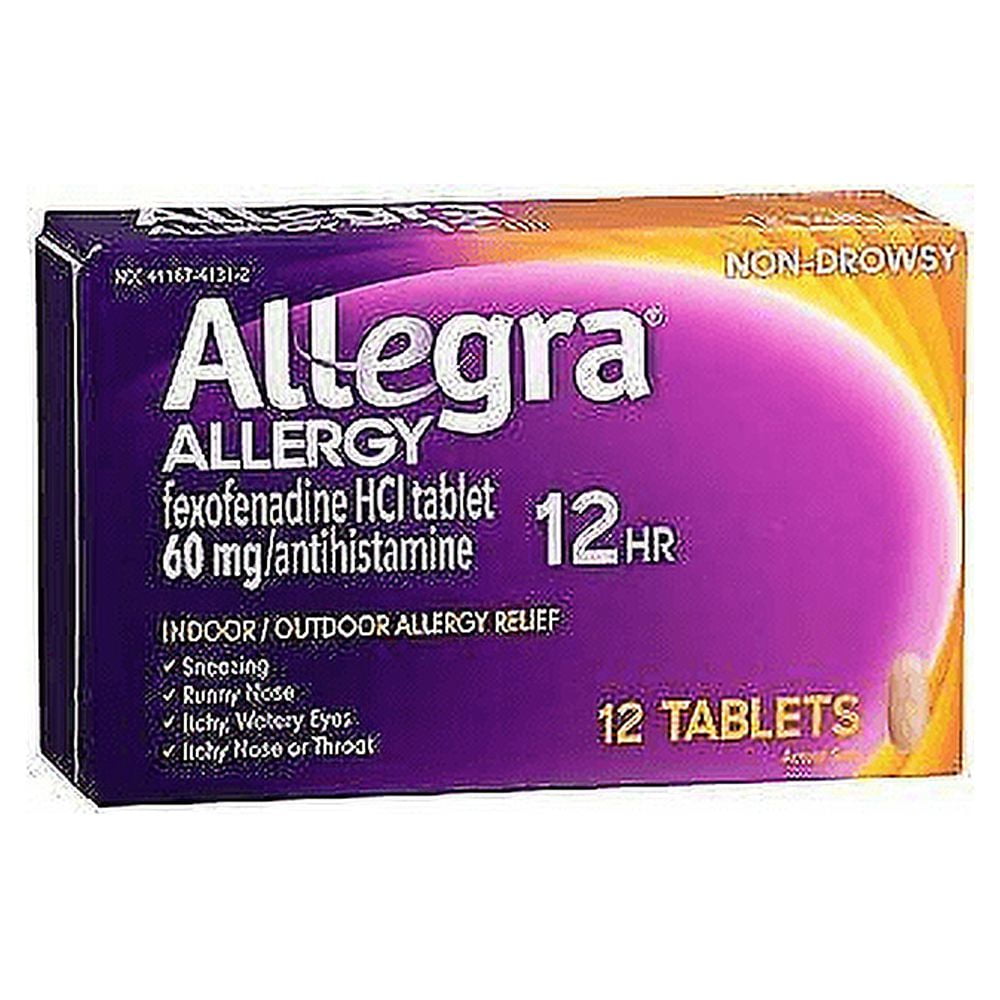 Allegra Allergy Fexofenadine 60mg Antihistamine Non-Drowsy, 12ct, 4-Pack