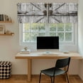 thumbnail image 5 of Vintage Gate Tier Curtains 36 Inch Length, Farmhouse Wooden Grain Shabby Chic Door Cafe Short Curtains for Bathroom Over Sink, Small Kitchen Curtain Light Filtering Tiered Drapes 2 Panels 27.5"Wx36"L, 5 of 8