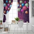 thumbnail image 5 of Fsddascl Christmas Blackout Curtains for Bedroom/Living Room, Thermal Insulated Kitchen Curtains, Xmas Colorful Weeping Balls Purple Floral Grommet Darkening Window Treatment Drapes 27.5"x39"x2, 5 of 6