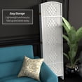 thumbnail image 5 of Red Lantern 6 ft. Tall Diamond Weave Fiber Room Divider - White - 6 Panel, 5 of 6