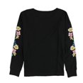 thumbnail image 2 of P.J. Salvage Womens Embroidered Sleeves Pajama Sweater, Black, Small, 2 of 2