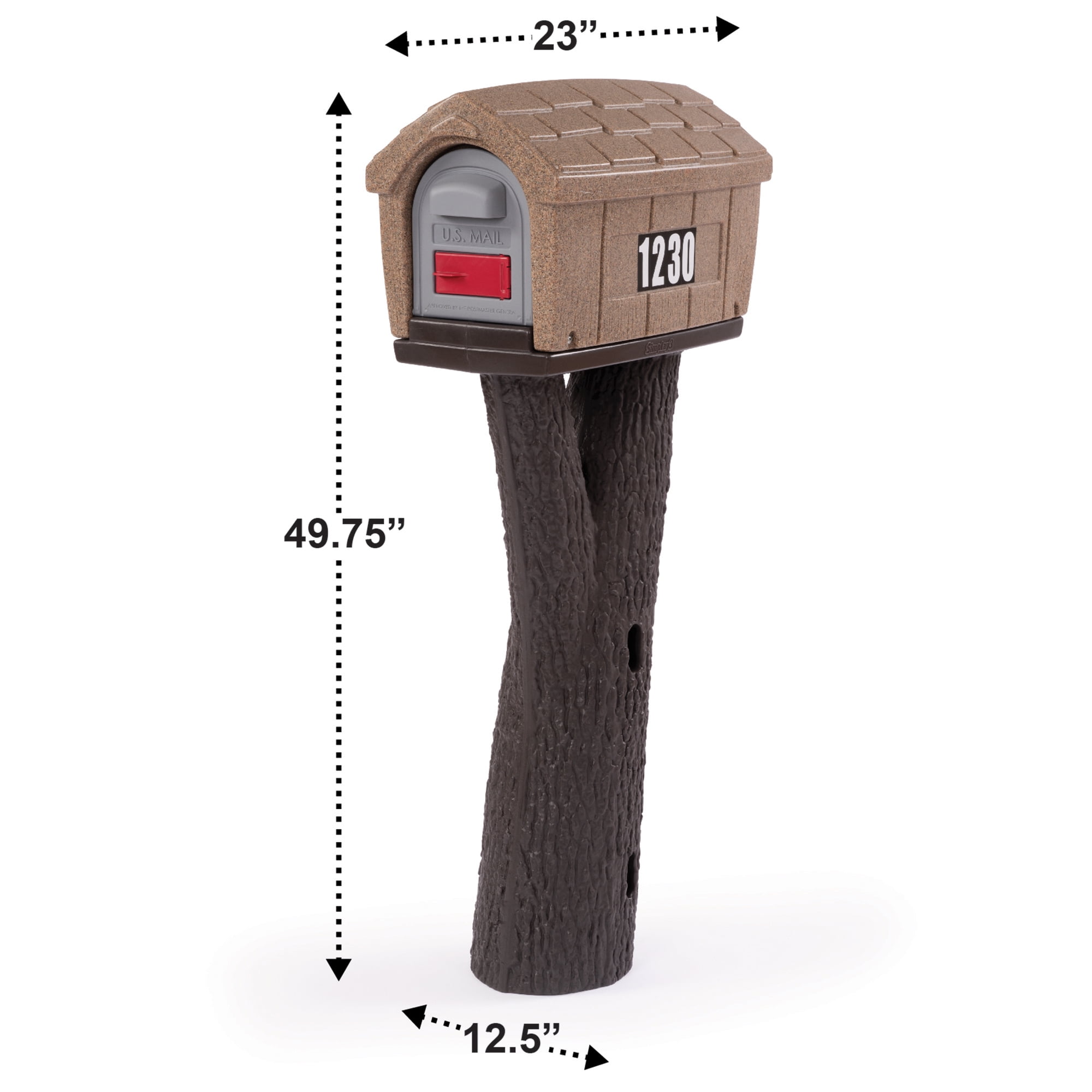 Simplay3 Rustic Home Post Mailbox, Multi-Color