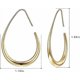 thumbnail image 2 of Lightweight Teardrop Hoop Earrings for Women - 14k Gold/White Gold Plated Large Oval Pull Through Hoop Earrings High Polished Statement Jewelry, 2 of 4