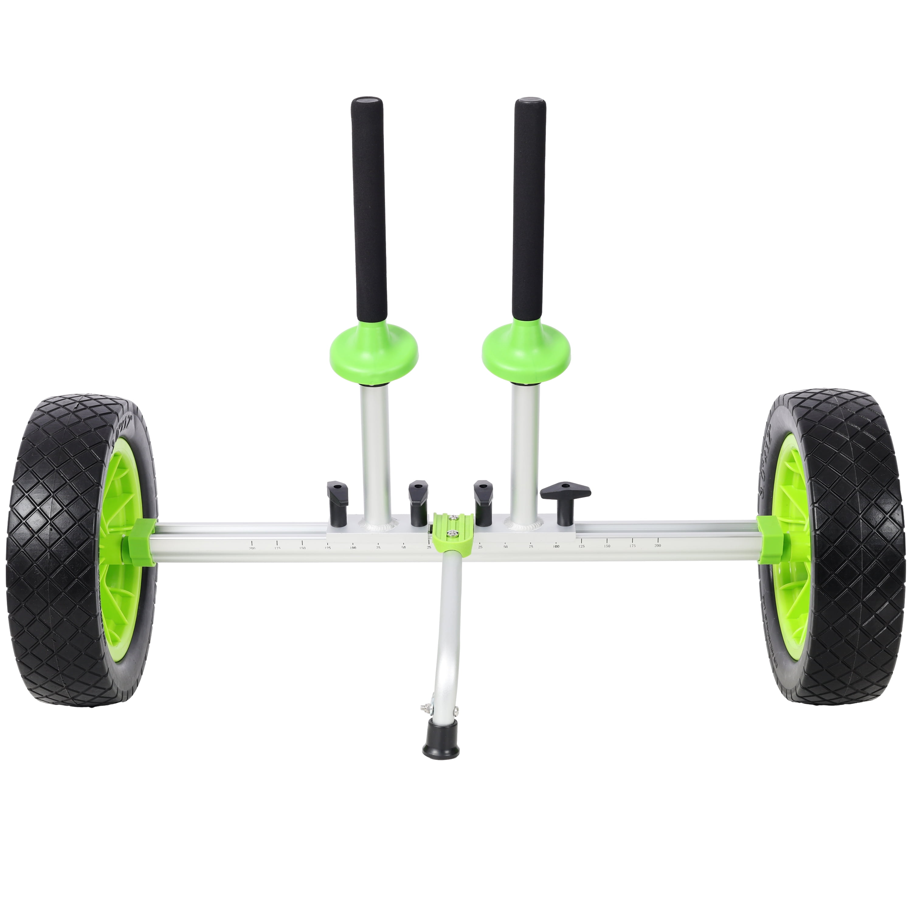 Reinforced Width Adjustable Sit-On-Top Kayak Cart Dolly - 12 Inch Solid Wheels Plug-In Design