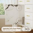 thumbnail image 5 of Sideboard with 6 Drawers and 2 Doors, 47" Wide Modern White Buffet Cabinet Coffee Bar with Storage, Credenza Accent Cabinet, Large Console Storage Cabinet for Dining Room, Kitchen, Living Room, 5 of 9