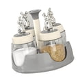 thumbnail image 4 of Detachable Revolving Salt Shaker with Lid and Long Spoon, Glass Flavoring Bottle Rotating Spice Rack for Kitchen Restaurant Home[Gray], 4 of 8
