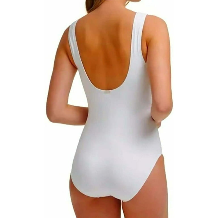 CALVIN KLEIN Women's White Tummy Control Keyhole Removable Cups High Neck One  Piece Swimsuit 12 