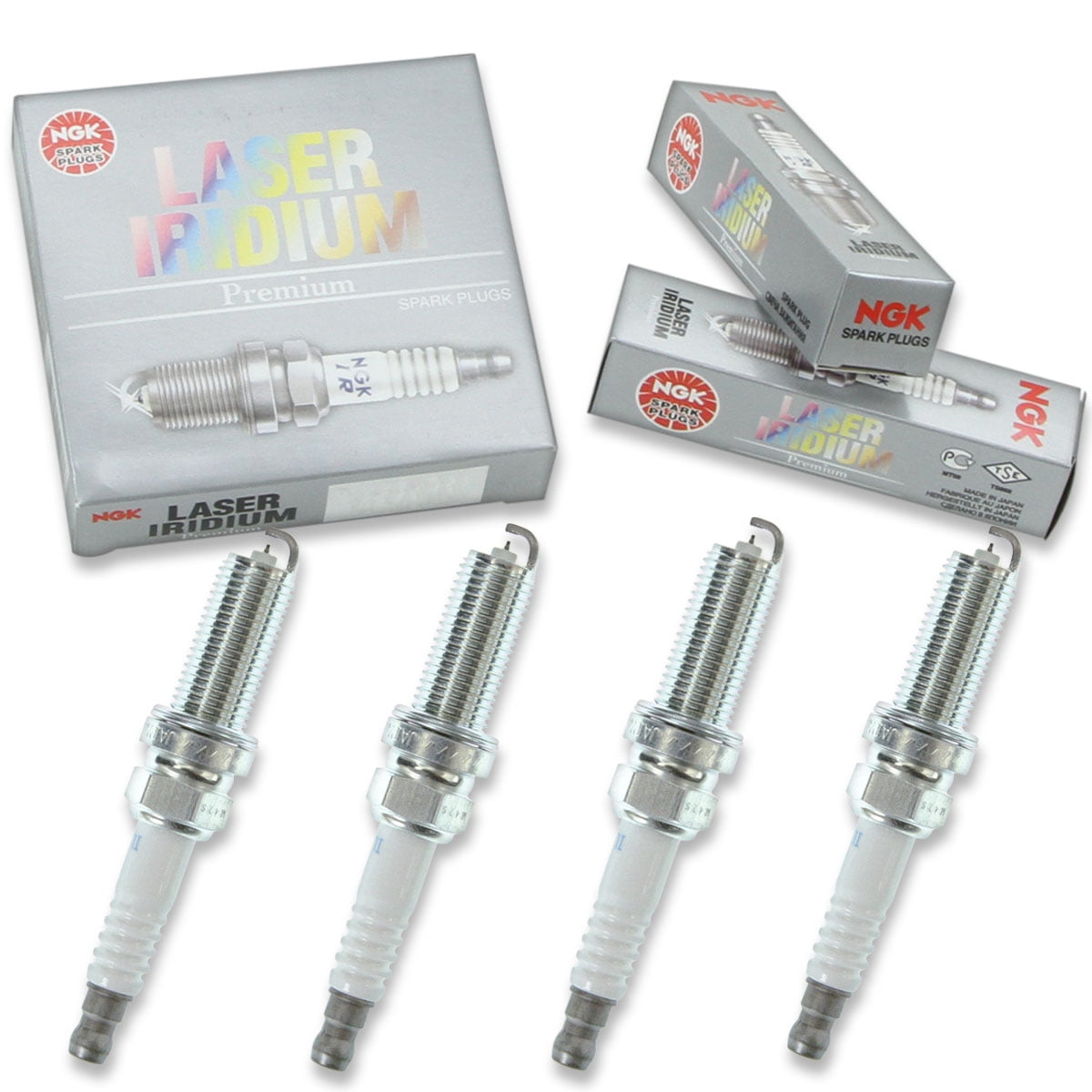 4 pc NGK 94124 Laser Iridium Spark Plugs for 4711 9683 B2401-HA00F IXEH20TT PE5R-18-110 PE5R18110 Ignition Wire Secondary Fits select: 2013-2023 MAZDA CX-5, 2012-2022 MAZDA 3