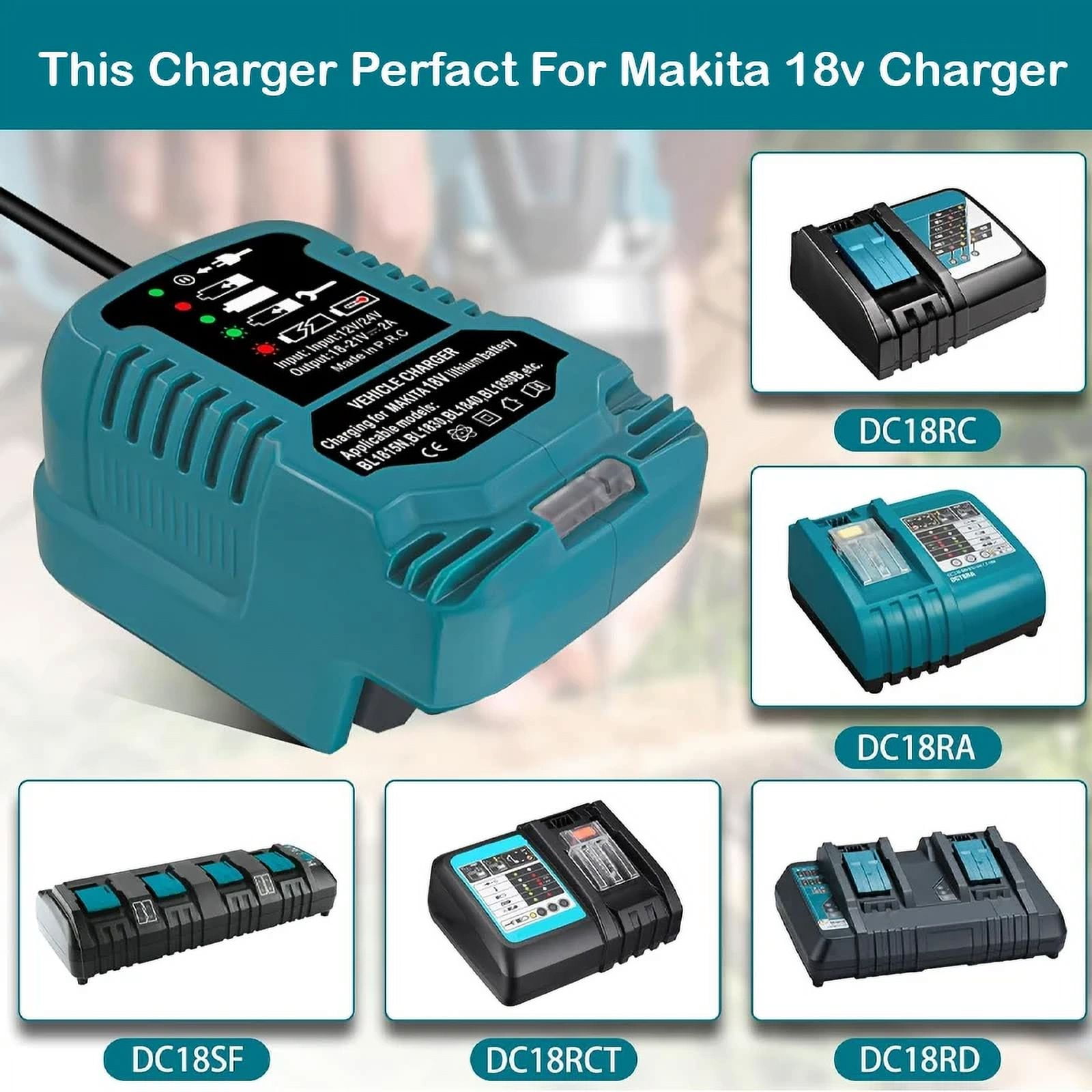 18V 22V Li-ion Battery Charger Lithium Battery Charger For Makita Kobalt Milwaukee Dewalt Bauer Worx  Greenworks Bosch mini Fast Charging/ Car plug /US plug