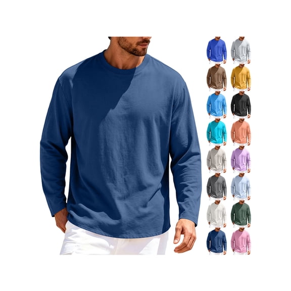 ZUBKTE Long Sleeve Shirts for Men - Quick Dry Moisture Wicking UV Sun Protection T-Shirts for Fishing Workout Athletic Gym S-3XL