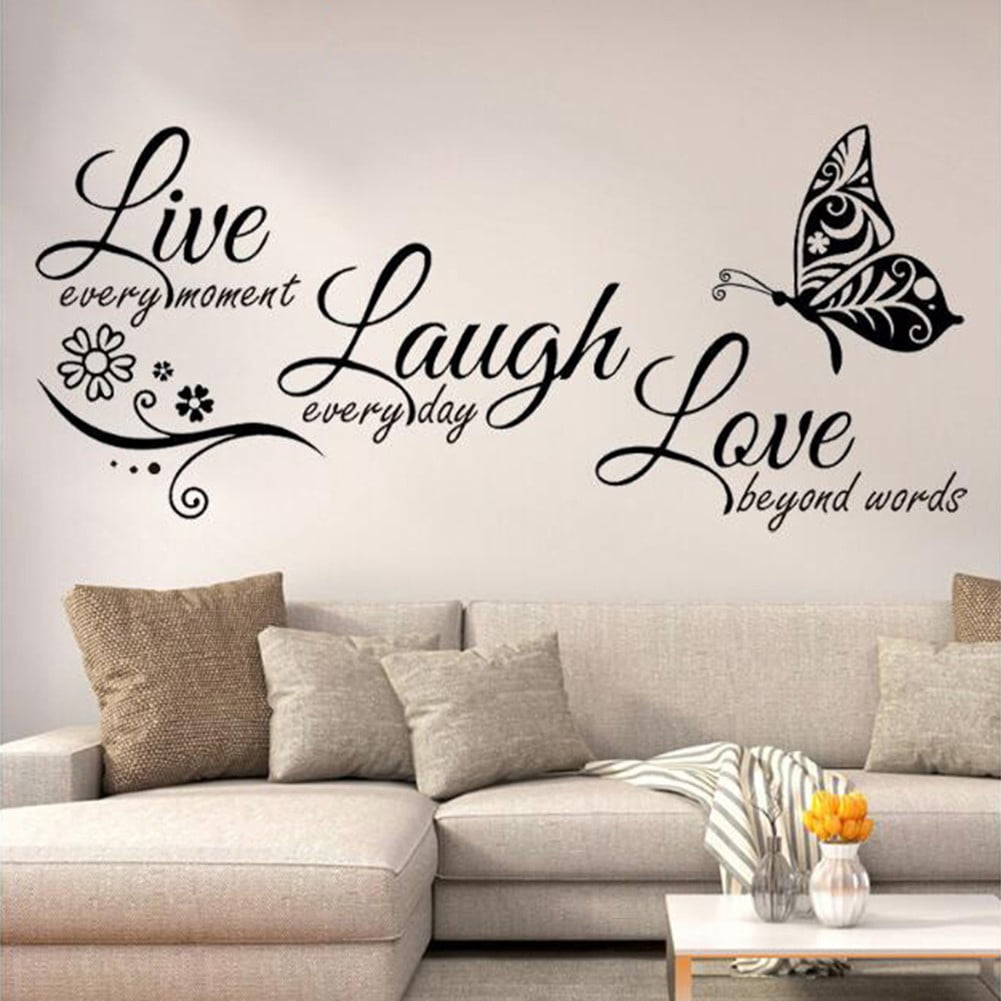 LARGE QUOTE BEAUTIFUL BUTTERFLY BEDROOM WALL MURAL ART STICKER GRAPHIC  VINYL 