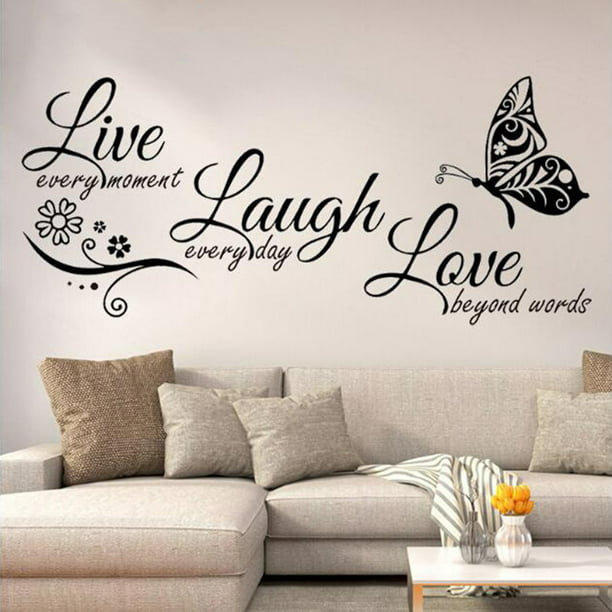 Live Laugh Love Quotes Erfly Wall Art Stickers Living Room Decal Home Decor Com - Home Decor Quotes