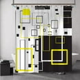 thumbnail image 2 of Shower Curtain for Bathroom,White Black and Yellow Abstract Geometric Shower Curtain 72x72 inch Waterproof Fabric Shower Curtains with 12 Hooks, 2 of 6