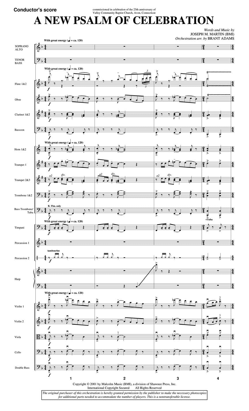 Shawnee Press A New Psalm of Celebration (From Journey of Promises) ORCHESTRATION ON CD-ROM by Joseph M. Martin
