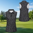 thumbnail image 5 of Jeiento Black Leopard Print Matching Golf Shirts for Couples Mens Short Sleeve Zip Collar Golf Shirts Womens Sleeveless Tennis Tank Tops Quick Dry Moisture Wicking Summer Couple Golf Outfit Set, 5 of 7