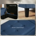 thumbnail image 5 of Ottomans With Storage HOMCOM Storage Ottoman, Linen Upholstered Storage Bench with Lift Top and Button Tufted for Living Room, Dark Blue,Living Room Ottomans, 5 of 10