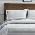 thumbnail image 3 of Brooklyn Loom Niari Yarn Dye Stripe Grey Cotton 3-Piece King Quilt Set, stripe themed, for Men and Women, OEKO-TEX Certified Confidence, 3 of 9